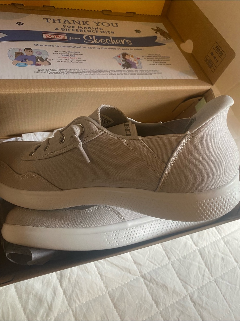 Skechers Women’s 9 Slip-Ins Comfort Light Gray Canvas Low-Top Sneakers - Picture 6 of 6